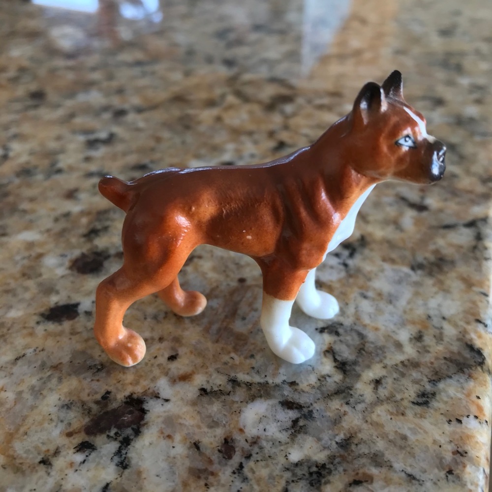 VINTAGE BONE CHINA BOXER DOG